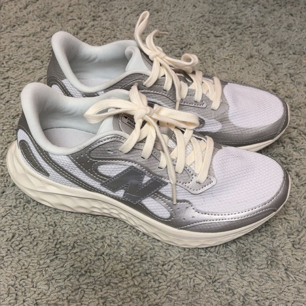 New Balance White and Gray Athletic Shoes